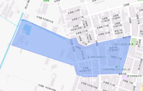 ▲台南市9月1日停水範圍。(圖/自來水公司water.gov.tw) ▲台南市永康區9月1日停水範圍。(圖/自來水公司water.gov.tw)