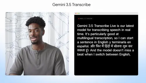 Gemini 3.5 Transcribe支援即時轉錄及多語言辨識,使用者在同一段內容中切換語言,系統也能接續辨識。(圖/翻攝自Google) ▲Gemini 3.5 Transcribe支援即時轉錄及多語言辨識,使用者在同一段內容中切換語言,系統也能接續辨識。(圖/翻攝自Google)